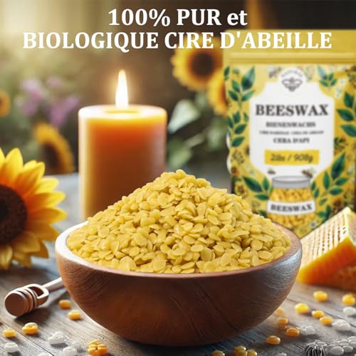 Cire d'abeille Bio VEGISHINE 200g : Pure et Naturelle pour Cosmétiques, Bougies & Soins de la Peau