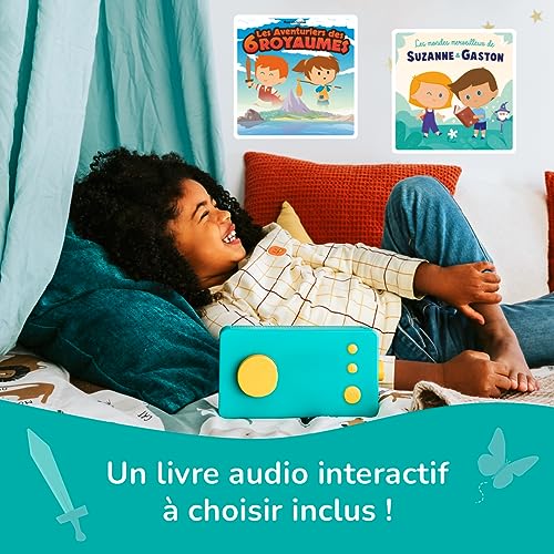 Lunii Ma Fabrique à Histoires Verte avec Coque Odile Jaune : Conteuse Interactive pour Enfants 3-8 Ans