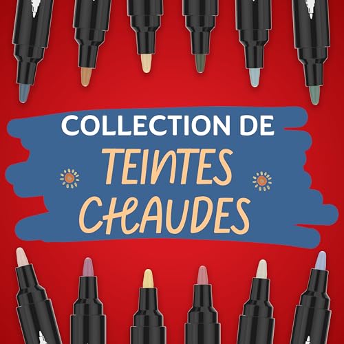 Sharpie Creative Marker - Lot de 12 Marqueurs Peinture Acrylique, Pointe Ogive, Encre à Base d'Eau Sans Bavure