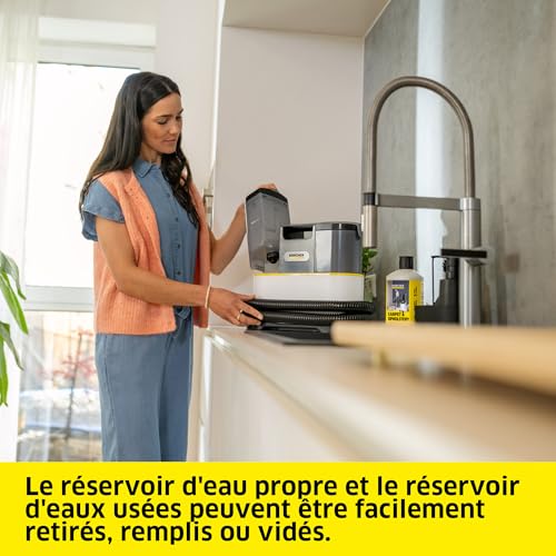 Kärcher SE 2 Spot Care : Détacheur Compact et Puissant pour Nettoyage Ciblé des Tissus d'Ameublement et Sièges de Voiture
