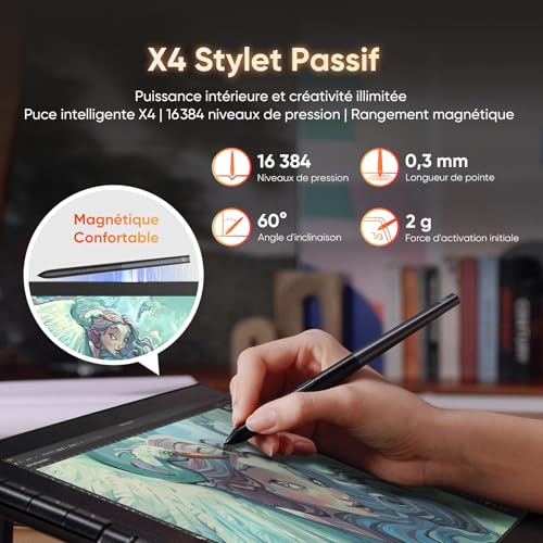 XPPen Artist 16 3rd (Édition 2026) - Tablette Graphique 15,4" avec Molette X-Dial, 8 Raccourcis, Stylet X4 16k Niveaux de Pression