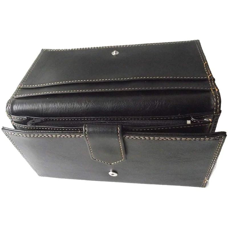 Syl'la Compagnon Tout-en-Un : Porte-chéquier Noir en Simili Cuir Personnalisable avec Motifs