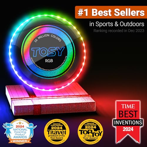 TOSY Disque Volant Lumineux RGB 175g - Cadeau Idéal pour Toutes Occasions