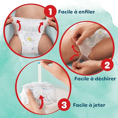 Pampers Harmonie Pants - Couches-culottes Taille 4 (9-15kg), 168 unités, Protection Douce et Confortable 360°