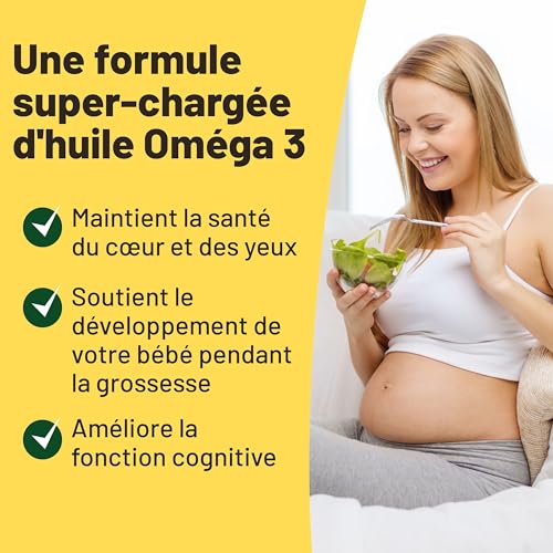 Omega 3 Vegan : Huile d'algues haute concentration DHA (400mg/capsule) - 60 capsules pour 2 mois - Alternative végétale au foie de morue