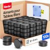 GAUDER Aimants Puissants pour Tableau Blanc et Réfrigérateur - Disques Magnétiques Noirs (100 pièces, 12 x 5 mm)