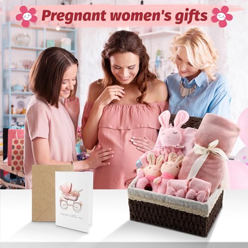 Coffret Naissance Mixte Bébé : Cadeau Idéal avec Couverture, Doudou, Hochet et Plus - Rose Doux