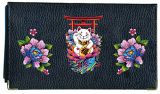 Sylla Manekineko : Porte-chéquier, Porte-carte en Cuir Noir Élégant et Fonctionnel