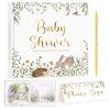 Lanpn Livre d'or Baby Shower Complet avec Stylo Doré - Album Souvenirs & Prédictions Bébé