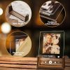 LUCKOR Plaque Spotify Personnalisée - Cadeau Unique Saint Valentin, Anniversaire pour Couple, Femme, Homme - Lampe Photo Acrylique avec Base en Noyer