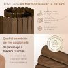 Floranica Bordure de Jardin Flexible en Bois Brun - 20 cm Hauteur, 200 cm Longueur