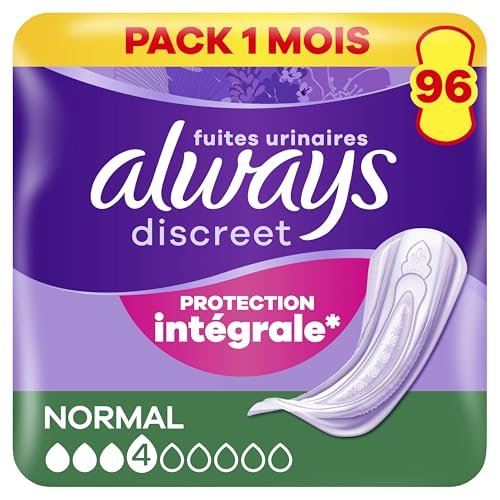 Always Discreet Serviettes Incontinence Normal - 96 Unités - Protection Discrète et Sûre pour Femmes