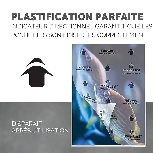 Fellowes Lot de 500 Pochettes de Plastification A4 80 microns - Technologie ImageLast pour la Protection de vos Documents et Photos
