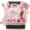 Coffret Naissance Mixte Bébé : Cadeau Idéal avec Couverture, Doudou, Hochet et Plus - Rose Doux