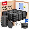 GAUDER Aimants Puissants pour Tableau Blanc et Réfrigérateur - Disques Magnétiques Noirs 18 x 5 mm (62 pièces)