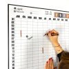 FERFLEX Calendrier Mural Magnétique Annuel Blanc - Planning Familial et Organisation Bureau - Kit Complet avec Magnets et Feutre Effaçable