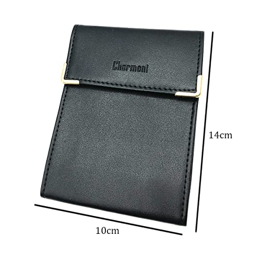 Charmoni - Étui Long Porte-Chéquier en Cuir Vachette Argenté - Compact et Pliant avec 3 Emplacements Cartes