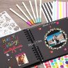 Album Photo Traditionnel Scrapbook 80 Pages DIY Noir - Idée Cadeau Original