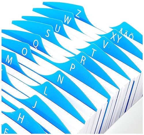Durable 241223 Telindex : Répertoire Linéaire Organisé pour 500 Contacts avec Index Alphabétique A-Z Argent/Bleu