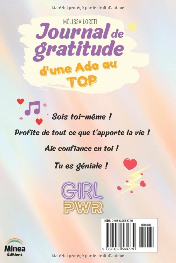 Journal de Gratitude pour Adolescentes : Confiance en Soi, Motivation et Bien-être - Carnet d'Activités Positives dès 12 ans
