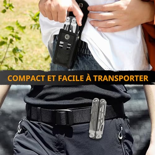 BIBURY Pince Multifonctions Robuste et Compacte - Outil Essentiel pour Camping, Randonnée et Survie, Idée Cadeau Homme Original