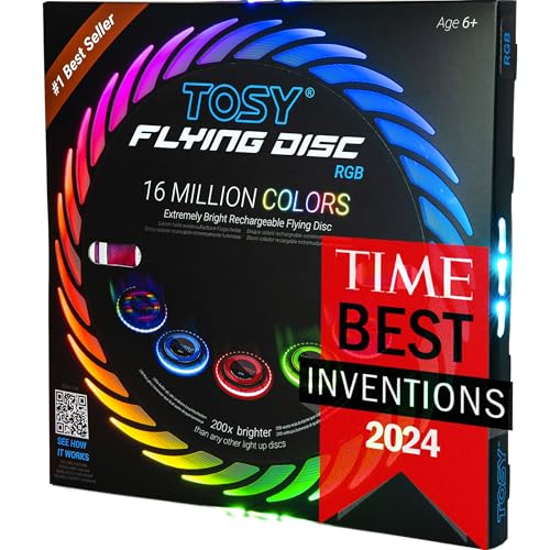 TOSY Disque Volant Lumineux RGB 175g - Cadeau Idéal pour Toutes Occasions