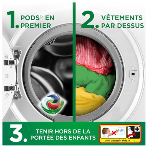 Ariel PODS 4en1 +Ultra Détachant : Capsules Lessive Haute Performance, 88 Lavages, Fabrication Française