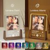LUCKOR Plaque Spotify Personnalisée - Cadeau Unique Saint Valentin, Anniversaire pour Couple, Femme, Homme - Lampe Photo Acrylique avec Base en Noyer