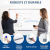 SWANCROWN Tableau Blanc Magnétique 90x60 cm Aluminium - Effaçable à Sec pour Bureau et Maison