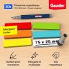 GAUDER Étiquettes Magnétiques Inscriptibles 75 x 25 mm pour Tableaux Kanban et Blanc