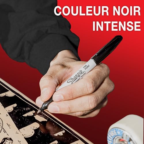Sharpie Marqueurs Indélébiles Pointe Fine Noir - Pochette de 12