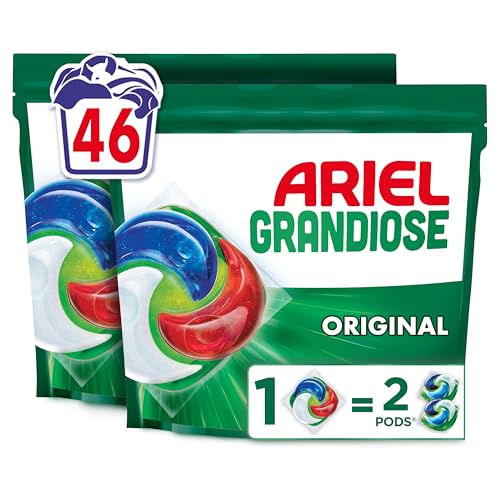 Ariel PODS Grandiose Original : Lessive Puissante, 46 Lavages, Dissolution Rapide, Idéale pour Linge Mixte, Fabriquée en France