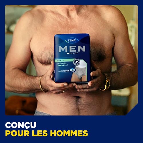 TENA Men Pants Active Fit Gris S/M - Sous-vêtements absorbants pour hommes