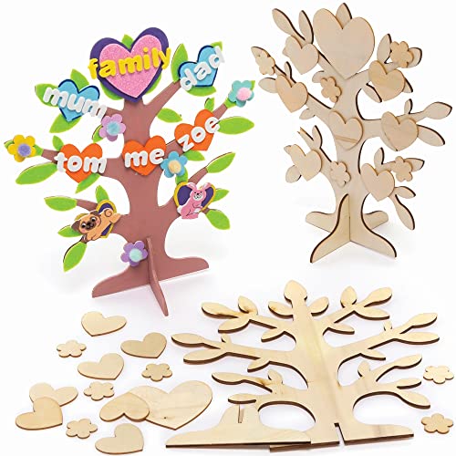 Baker Ross Kits d'Arbre Généalogique en Bois pour Enfants - Lot de 2, Loisirs Créatifs DIY