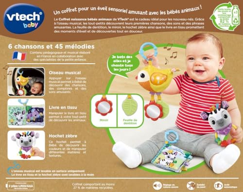 VTech Coffret Naissance Bébés Animaux : Jouets Éveil et Musique pour Bébé dès la Naissance