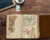 Journal en Cuir Vintage Wanderings 13x18 cm - Carnet Relié Main à Pages Irrégulières