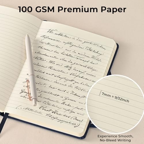 SUIN Carnet Professionnel A5 Couverture Rigide Lignée - Idéal Travail, École, Prise de Notes - Papier 100 g/m², Noir
