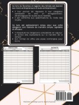 Livre de Compte Recette Dépense : Carnet de Tenue de Compte Conforme aux Obligations Comptables des Micro BIC - Micro BNC | Cahier Facile à Remplir | Design Noir Doré et Rose