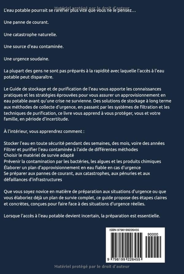 Guide de stockage et de purification de l'eau : Sécurisez votre approvisionnement en eau potable en cas d'urgence