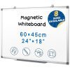 SWANCROWN Tableau Magnétique Blanc Effaçable 60x45 cm avec Cadre Aluminium - Idéal Bureau et École