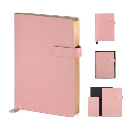 Carnet A5 à couverture souple rose, 106 pages lignées, idéal pour l'école, le bureau et les voyages
