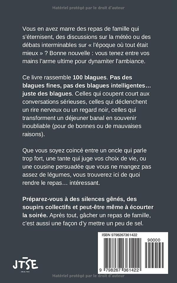 100 Blagues pour Gâcher le Repas de Famille : L'Humour Irrévérencieux pour des Moments Inoubliables