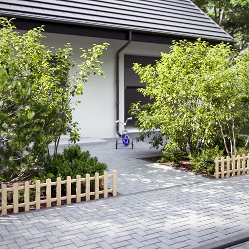 Floranica Clôture de Jardin Décorative en Bois de Pin - 20 cm x 100 cm, Non Traité