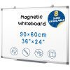 SWANCROWN Tableau Blanc Magnétique 90x60 cm Aluminium - Effaçable à Sec pour Bureau et Maison