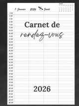 Carnet de Rendez-vous Coiffeur 2026 : Agenda Journalier A4 avec Plage Horaire Détaillée