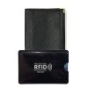 LOLUNA® Porte-chéquier Talon en Haut avec Étui Carte RFID - Portefeuille Compact en Cuir Noir