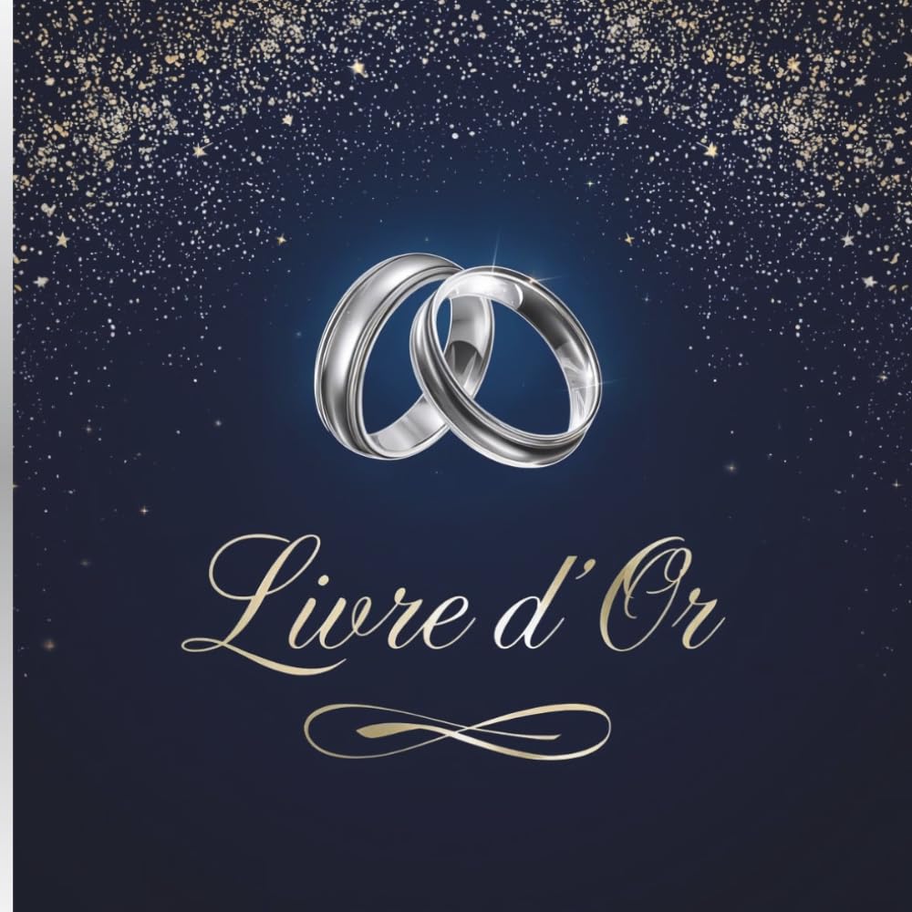 Livre d'Or Chic Bleu et Argenté : L'Écrin Parfait pour Vos Souvenirs Précieux