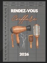 Carnet de Rendez-vous Coiffeur 2026 : Agenda Journalier et Hebdomadaire avec Créneaux de 15 Minutes