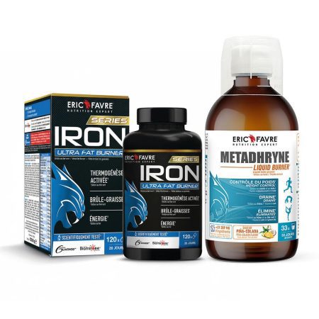 PACK Objectif Minceur BRULE GRAISSE IRON ULTRA FAT BURNER E.A.A + LIQUID BURNER Eric Favre