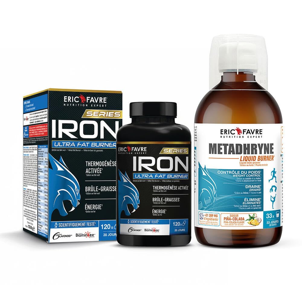 PACK Objectif Minceur BRULE GRAISSE IRON ULTRA FAT BURNER E.A.A + LIQUID BURNER Eric Favre